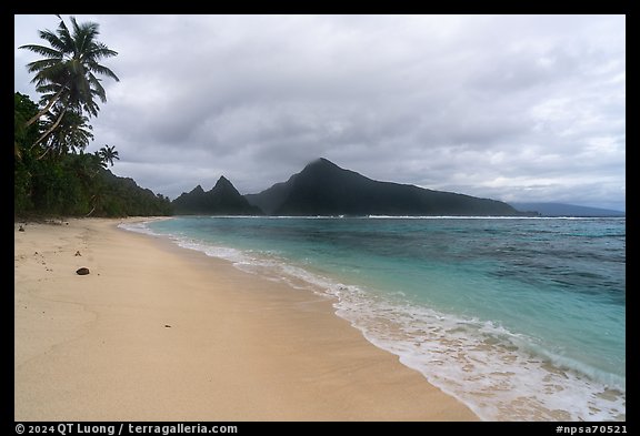 Ofu Beach on cloudy day. National Park of American Samoa (color)