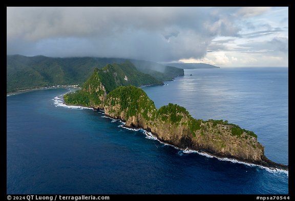 Aerial view of Pola Island, Tuitula. National Park of American Samoa (color)