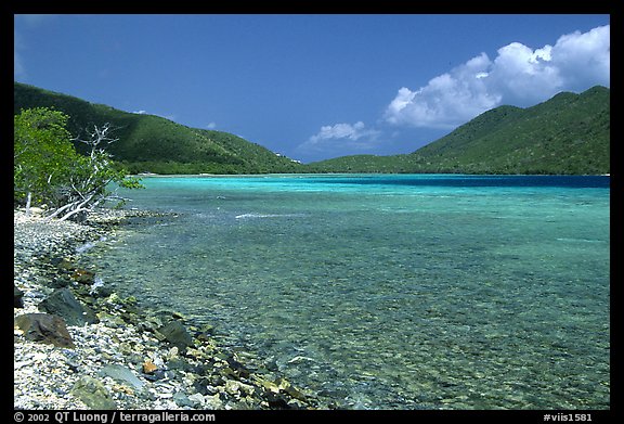 Turquoise waters in Leinster Bay. Virgin Islands National Park