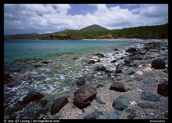 Gravel beach and rocks. Virgin Islands National Park (color)
