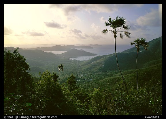 View over East end of island. Virgin Islands National Park, US Virgin Islands.