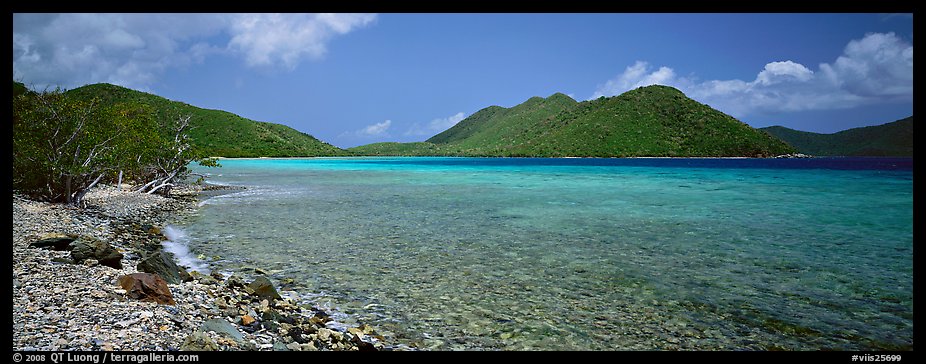 Bay and beach with turquoise waters. Virgin Islands National Park (color)
