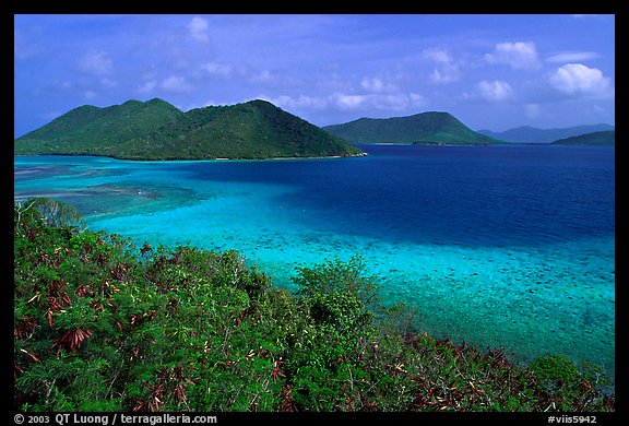 Turquoise waters in Leinster Bay. Virgin Islands National Park