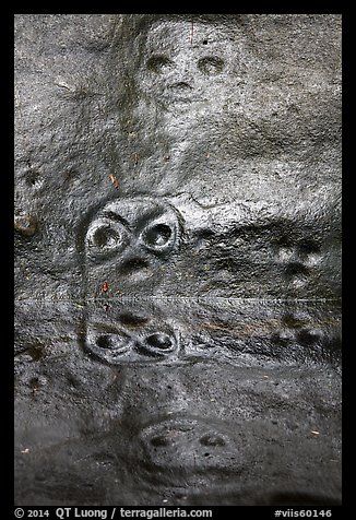 Petroglyph and reflections. Virgin Islands National Park (color)