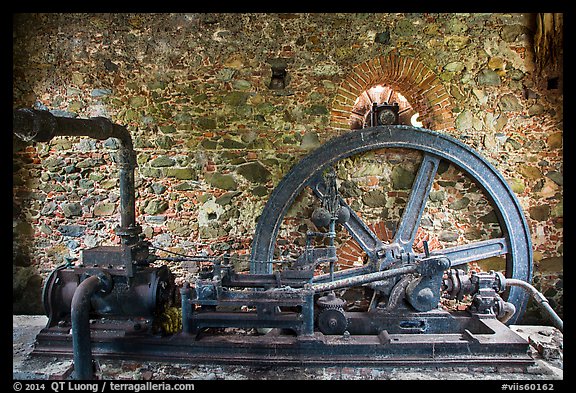 Steam engine, Reef Bay sugar factory. Virgin Islands National Park (color)