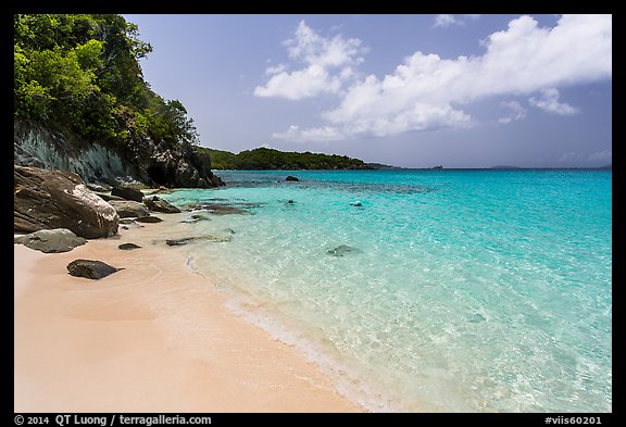 White sandy beach and turquoise waters, Trunk Bay. Virgin Islands National Park (color)