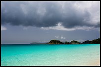 Turquoise waters, Trunk Cay, and dark clouds. Virgin Islands National Park ( color)