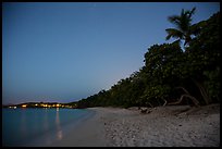 Honeymoon beach at night. Virgin Islands National Park, US Virgin Islands.