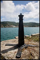 Cannon used as post, Hassel Island. Virgin Islands National Park ( color)