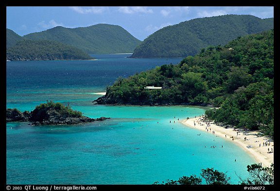 Trunk Bay and beach, mid-day. Virgin Islands National Park (color)