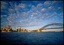 Opera House, skyline, and Harbor Bridge,. Sydney, New South Wales, Australia