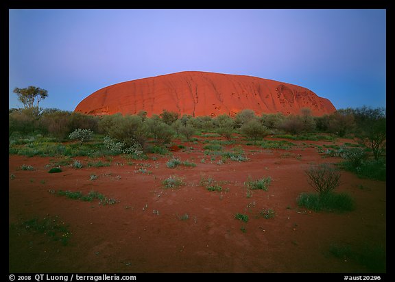 Ayers Rock at dawn. Uluru-Kata Tjuta National Park, Northern Territories, Australia (color)