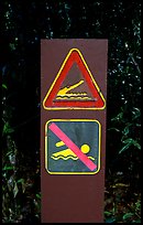 Sign warning of crocodiles. Australia