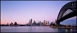 Sydney skyline at dawn. Sydney, New South Wales, Australia (Panoramic color)