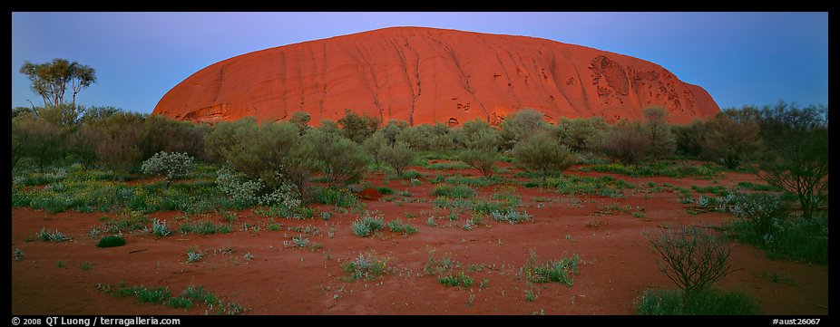 Ayers rock at twilight. Uluru-Kata Tjuta National Park, Northern Territories, Australia (color)