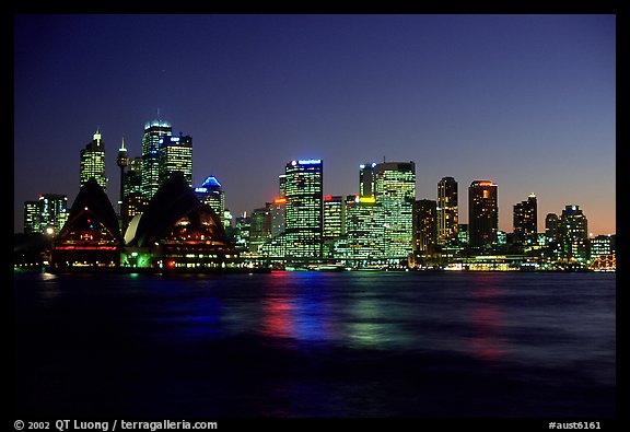 Skyline at night. Sydney, New South Wales, Australia