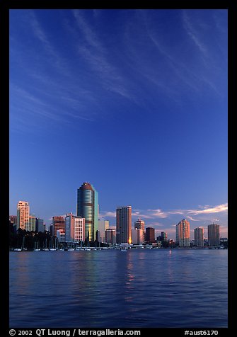 Brisbane River, sunrise. Brisbane, Queensland, Australia (color)
