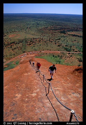 Ascending Ayers Rock. Uluru-Kata Tjuta National Park, Northern Territories, Australia