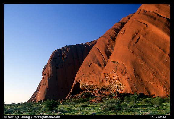 The steep walls of Ayers Rock. Uluru-Kata Tjuta National Park, Northern Territories, Australia