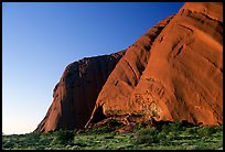 The steep walls of Ayers Rock. Uluru-Kata Tjuta National Park, Northern Territories, Australia (color)
