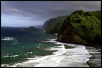 North shore coast from Polulu Valley overlook. Big Island, Hawaii, USA (color)