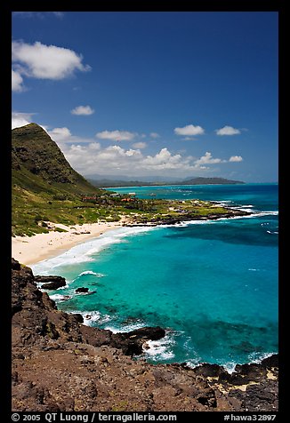 Makapuu Beach and bay. Oahu island, Hawaii, USA (color)