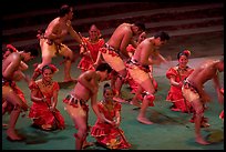 Dance performed by Samoa islanders. Polynesian Cultural Center, Oahu island, Hawaii, USA ( color)