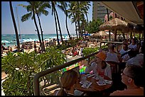 Beachside bar. Waikiki, Honolulu, Oahu island, Hawaii, USA (color)