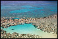 Reefs and sandy pools of  Hanauma Bay. Oahu island, Hawaii, USA