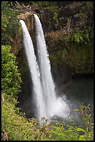 Wailua Falls, mid-morning. Kauai island, Hawaii, USA