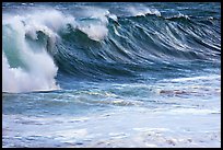 Blue wave. North shore, Kauai island, Hawaii, USA
