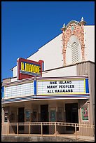 Movie theater with text celebrating Kauai, Lihue. Kauai island, Hawaii, USA ( color)