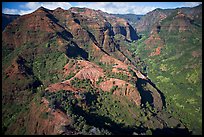 Aerial view of Waimea Canyon. Kauai island, Hawaii, USA (color)
