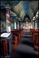 Interior of Saint Benedict Catholic Church called Painted Church. Big Island, Hawaii, USA ( color)
