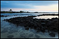 Aiopio fishtrap at sunset, Kaloko-Honokohau National Historical Park. Hawaii, USA