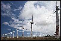 Old Kamoa wind farm, South Point. Big Island, Hawaii, USA (color)