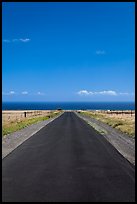 Narrow road and ocean,  South Point. Big Island, Hawaii, USA ( color)