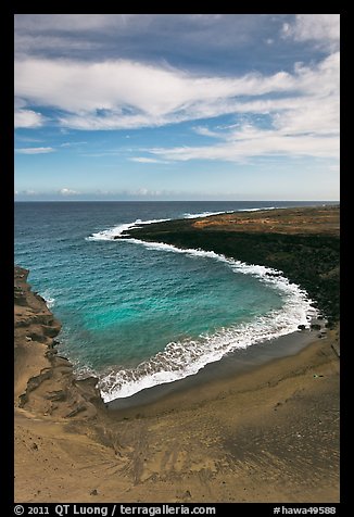 Green olivine sand beach. Big Island, Hawaii, USA (color)