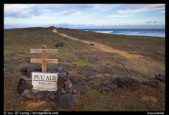 Burial site near South Point. Big Island, Hawaii, USA (color)