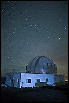 United Kingdom Infrared Telescope and stars. Mauna Kea, Big Island, Hawaii, USA (color)