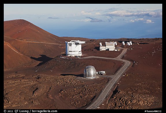 Caltech Submillimeter Telescope, James Clerk Maxwell Telescope, and submillimeter Array. Mauna Kea, Big Island, Hawaii, USA (color)