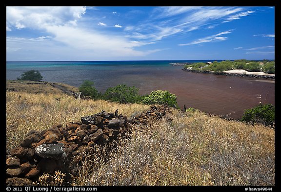 Site of submerged Hale o Kapuni Heiau, Puukohola Heiau National Historic Site. Big Island, Hawaii, USA