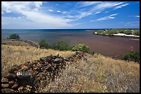 Site of submerged Hale o Kapuni Heiau, Puukohola Heiau National Historic Site. Big Island, Hawaii, USA