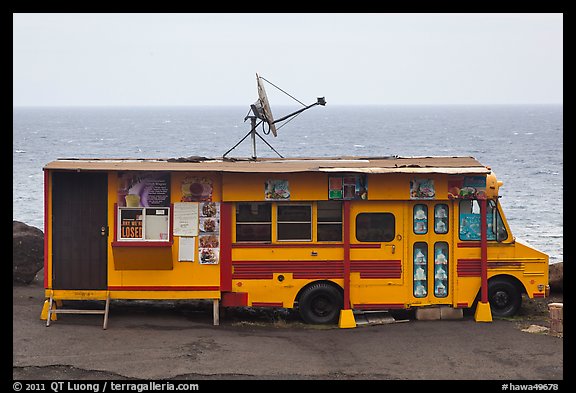Reconverted school bus, Kahakuloa. Maui, Hawaii, USA