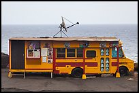Reconverted school bus, Kahakuloa. Maui, Hawaii, USA (color)