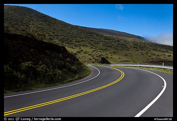 Winding Haleakala road. Maui, Hawaii, USA