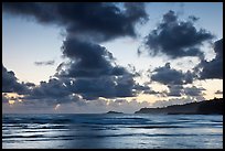 Clouds at sunrise over Kalihiwai Bay. Kauai island, Hawaii, USA ( color)