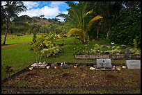 Hawaiian graves, Hanalei Valley. Kauai island, Hawaii, USA
