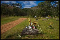 Chinese graves,  Hanalei Valley. Kauai island, Hawaii, USA