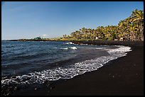 Punaluu black sand beach. Big Island, Hawaii, USA (color)
